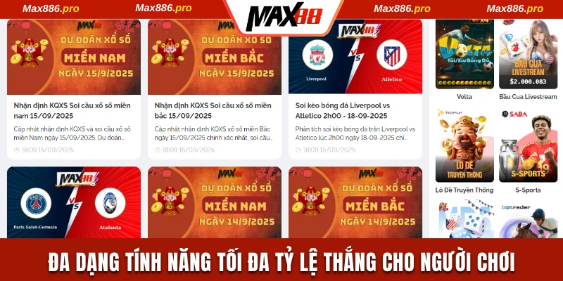 Đa dạng tính năng tối đa tỷ lệ thắng cược